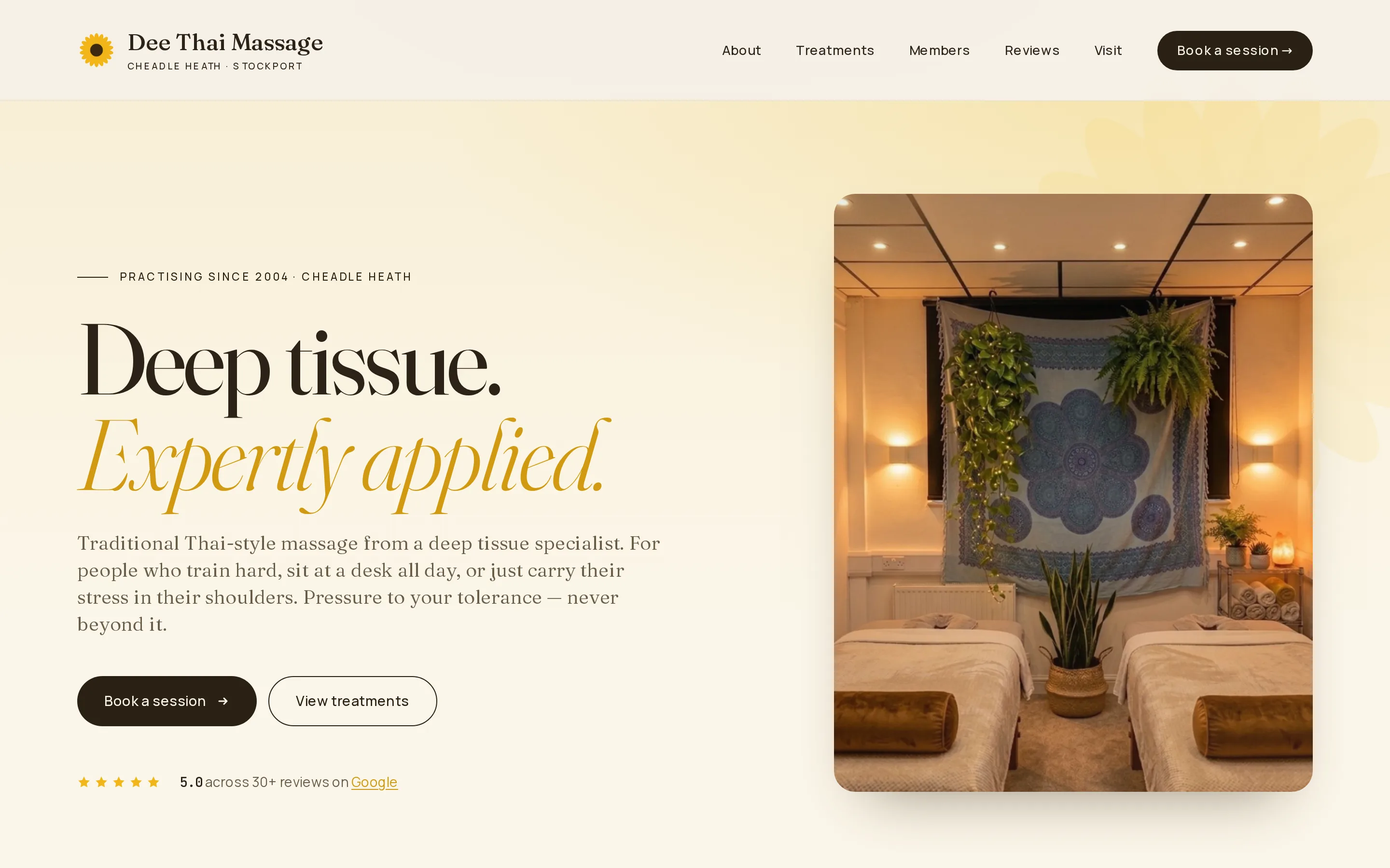 Dee's Thai Massage, built and looked after by Telebyte Solutions